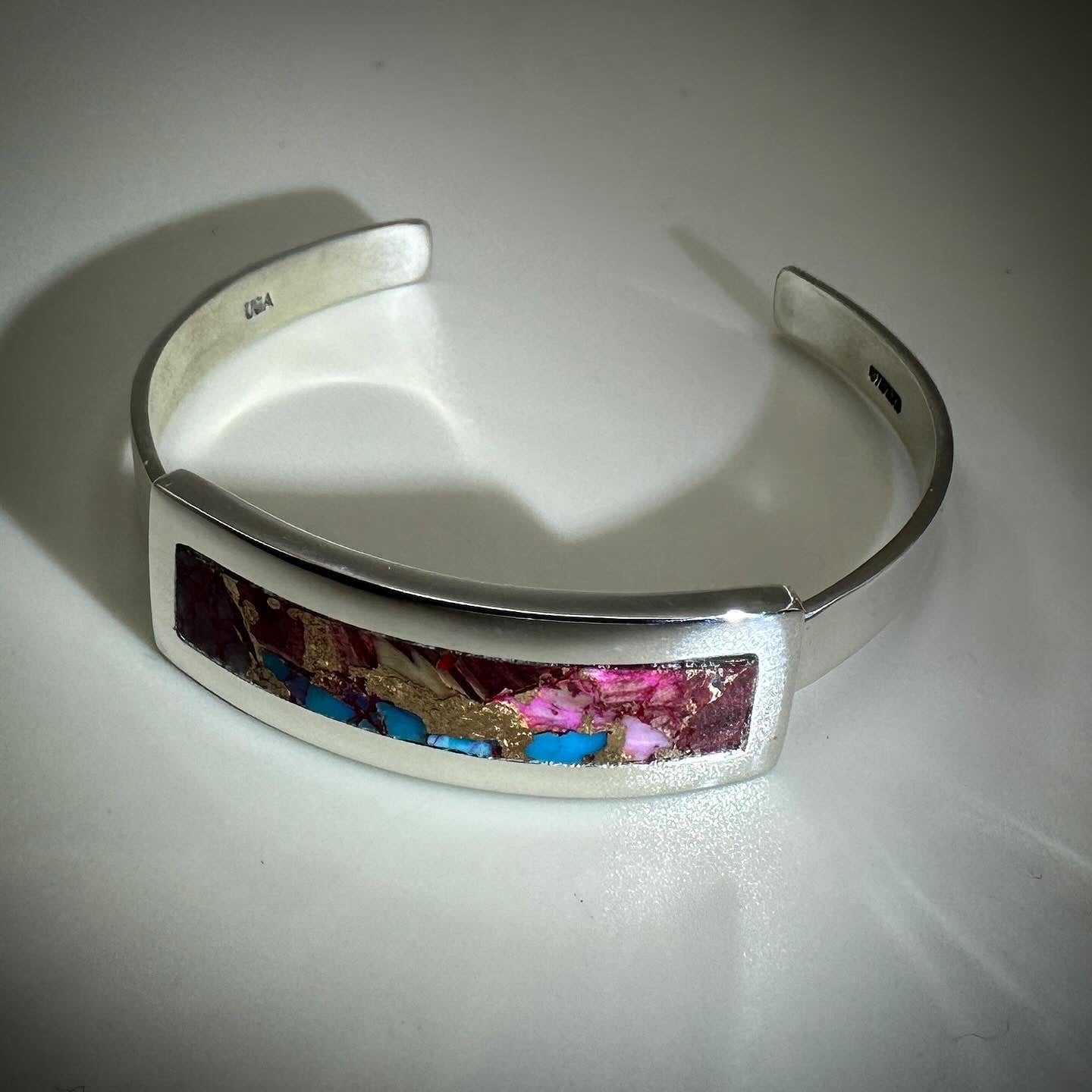 Kingman Purple Dahlia Sterling Silver Cuff Bracelet