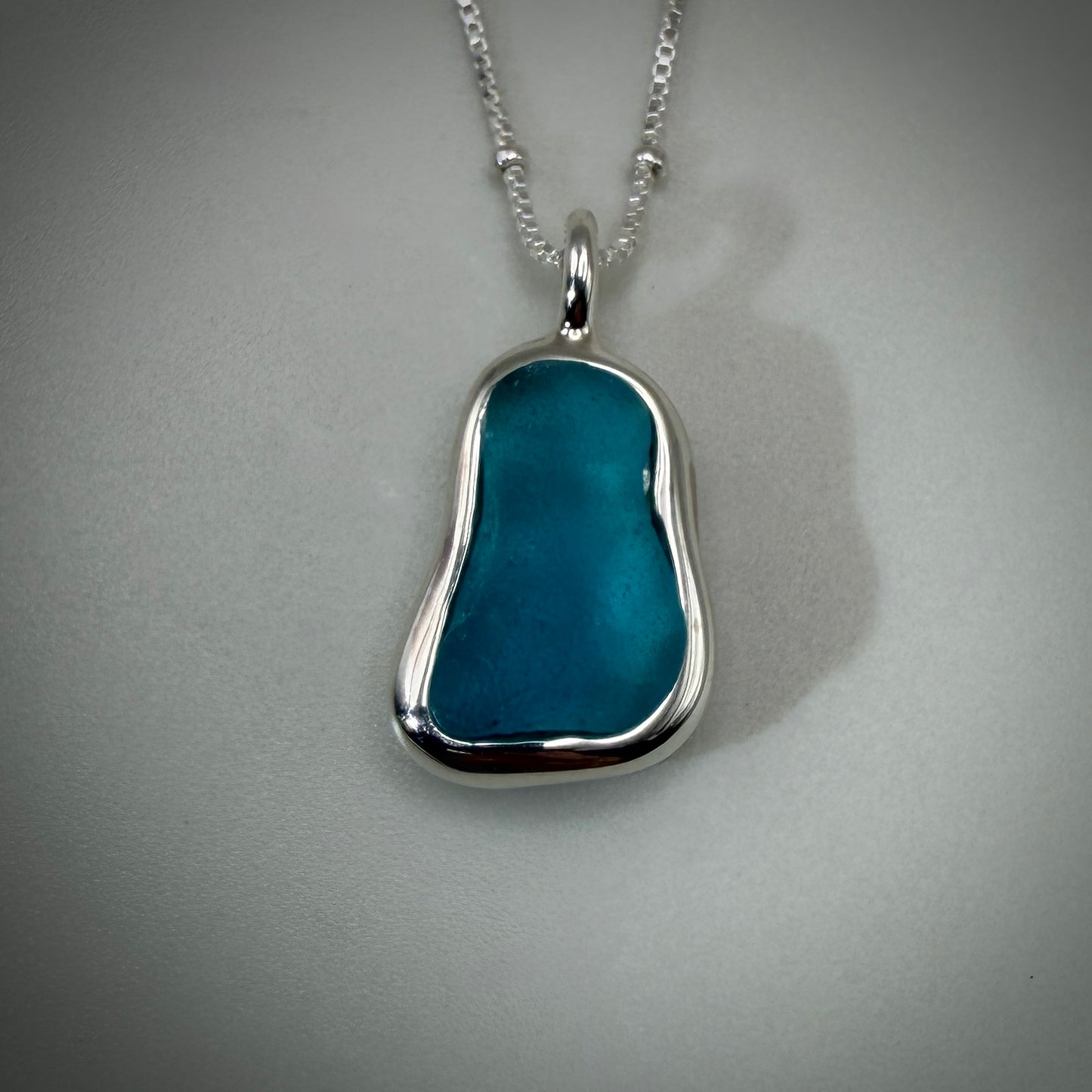 Sea glass Sterling Silver necklace