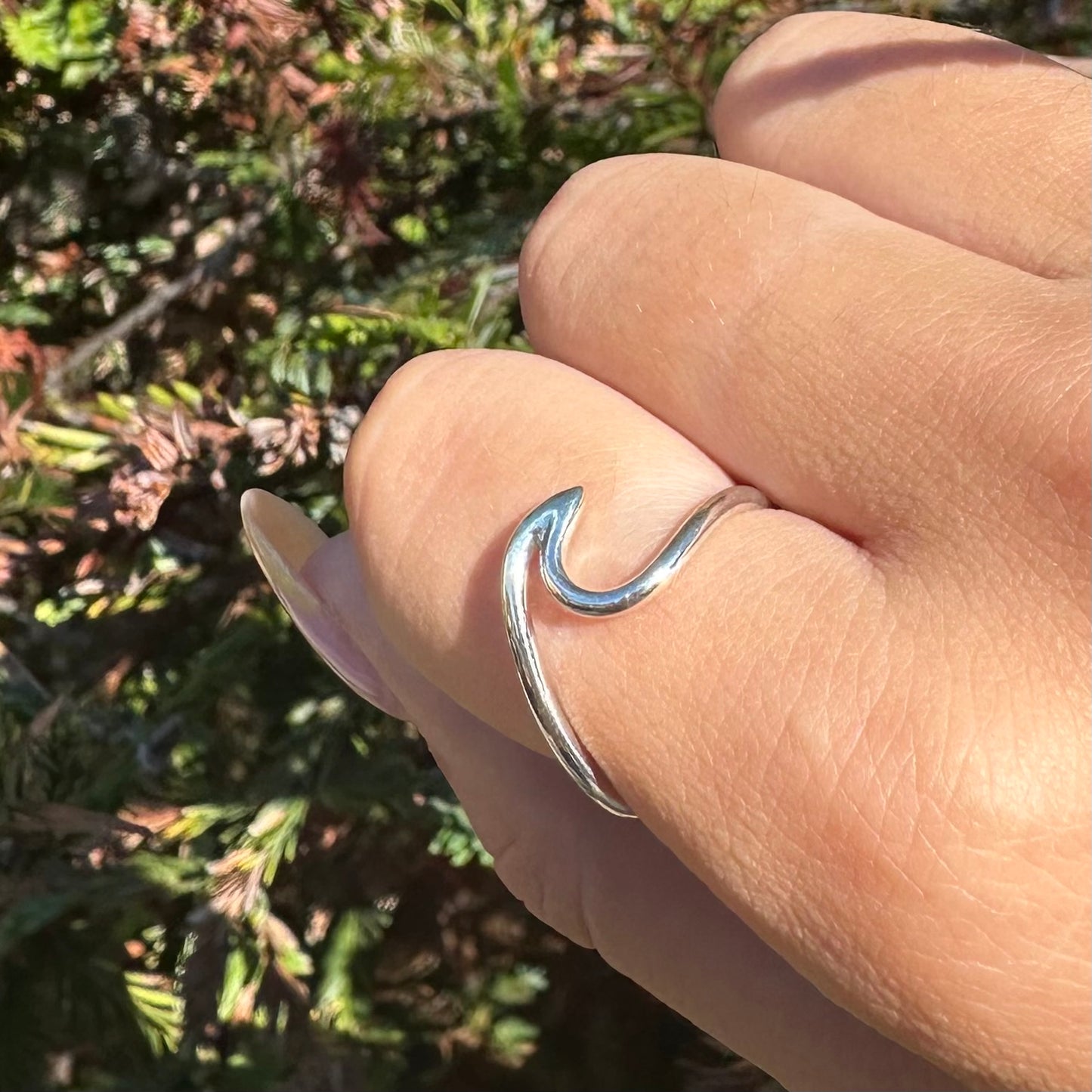 Wave Curl Sterling Silver Ring