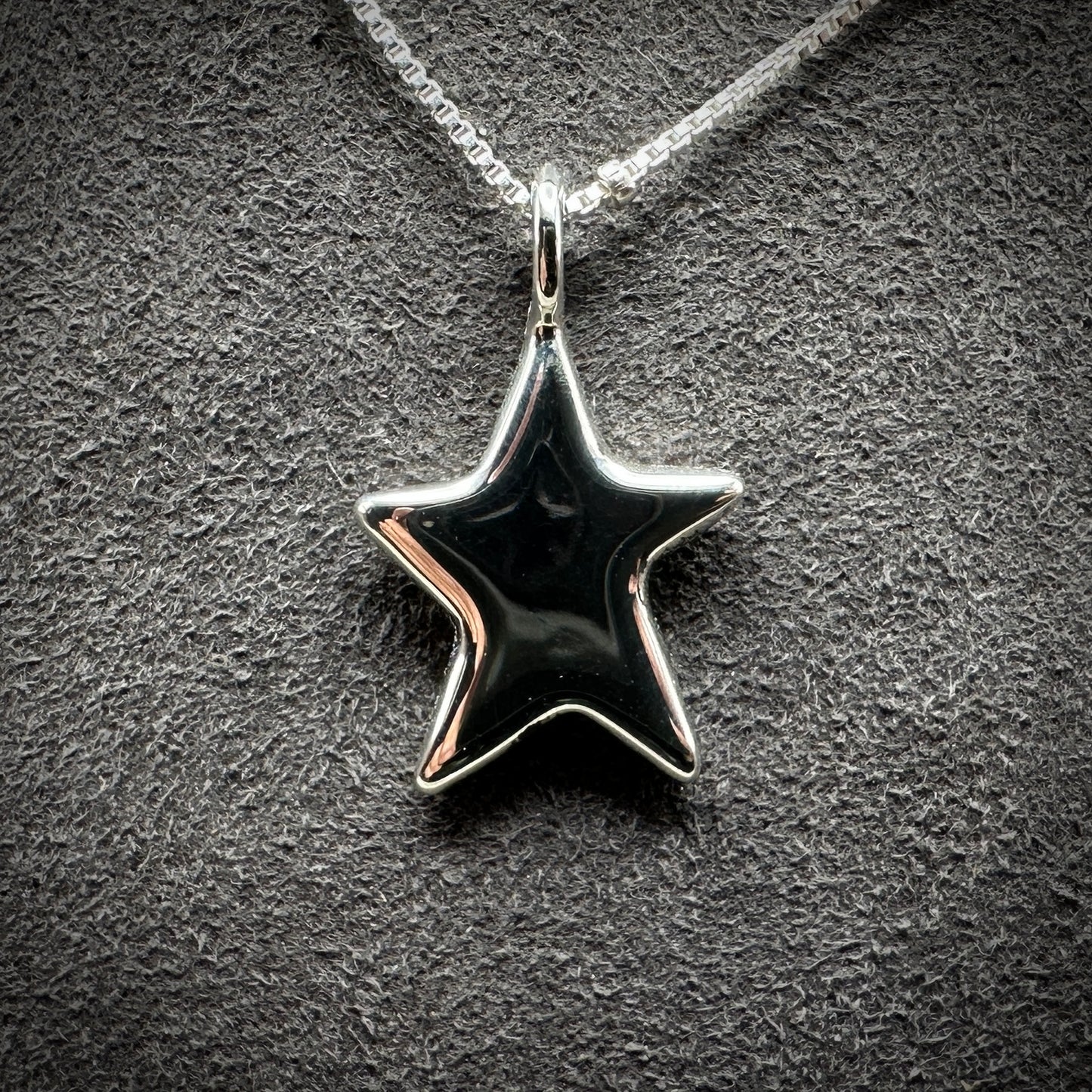 Cast Solid Sterling Silver Star Necklace