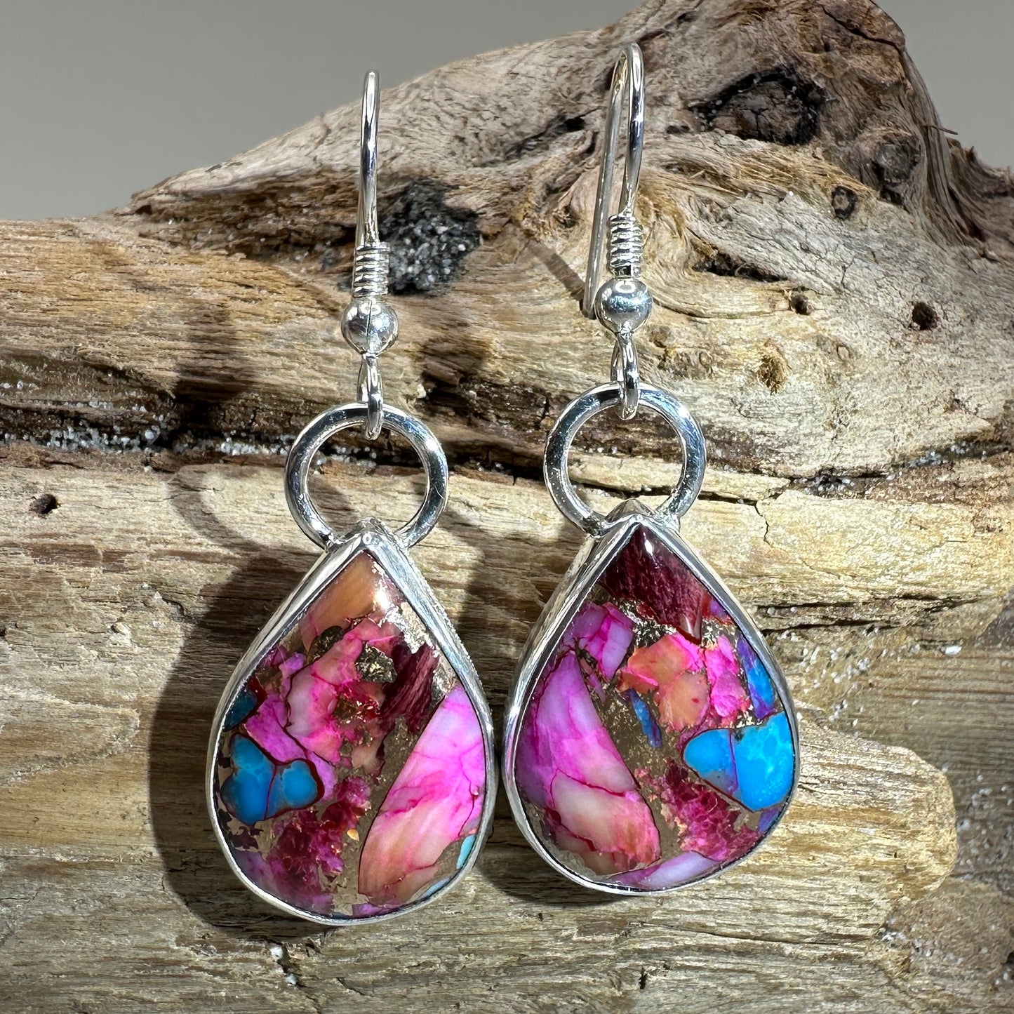 Purple Dahlia Sterling Silver Earrings
