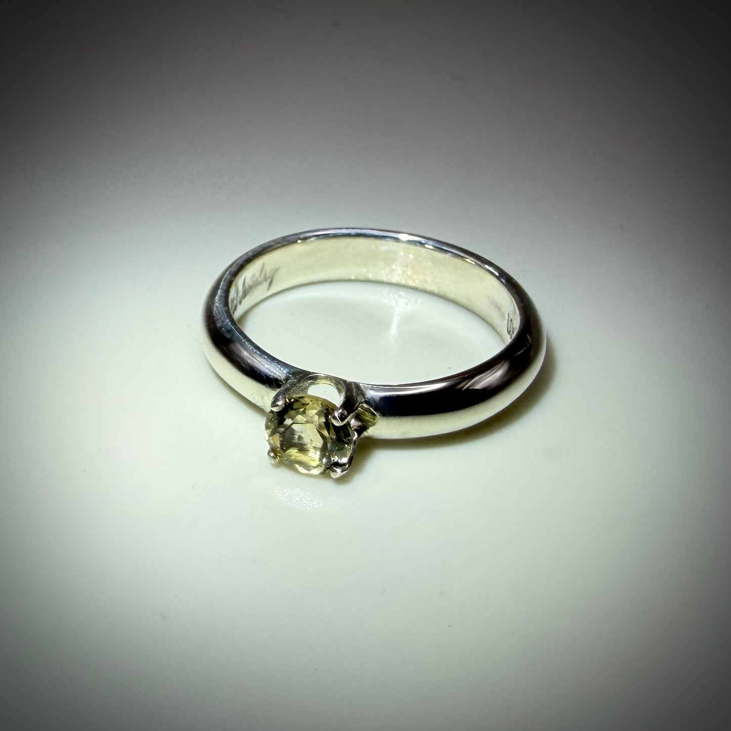Yellow Citrine set in Sterling Silver size 7 band