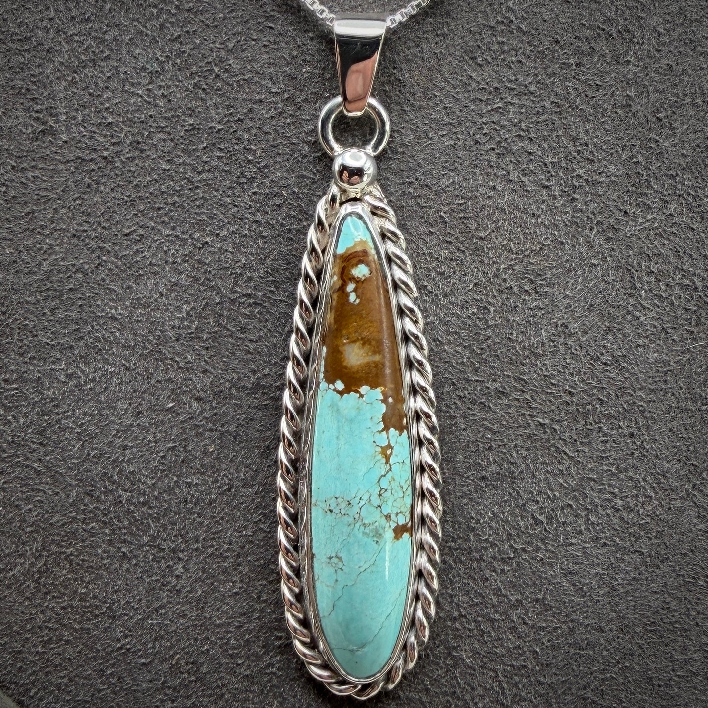 Number 8 Mine Turquoise Sterling Silver Necklace