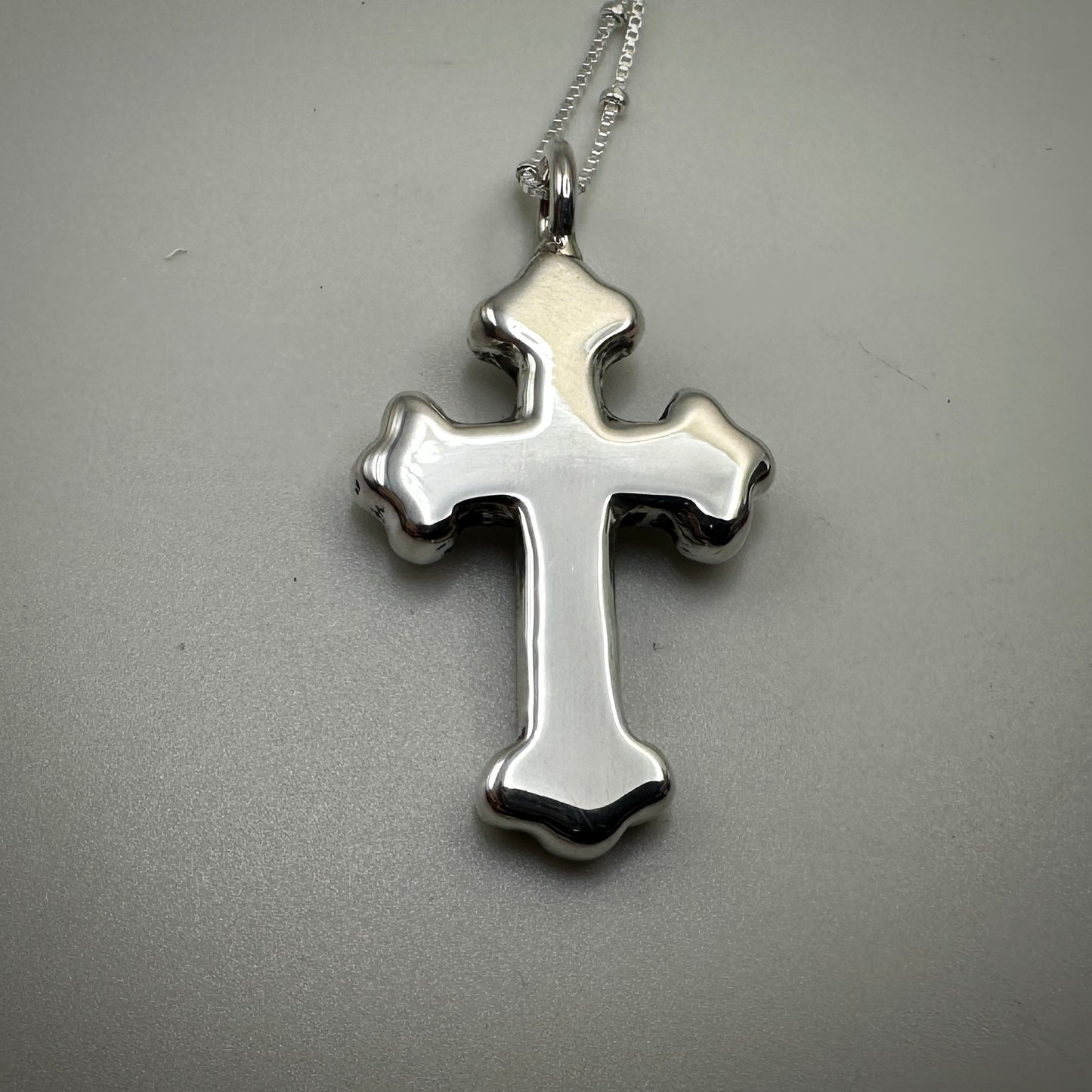 Heavy solid Sterling Silver Religious Cross Necklace