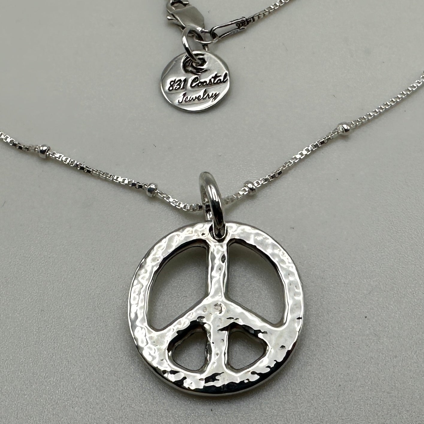 Peace sign Sterling Silver Necklace