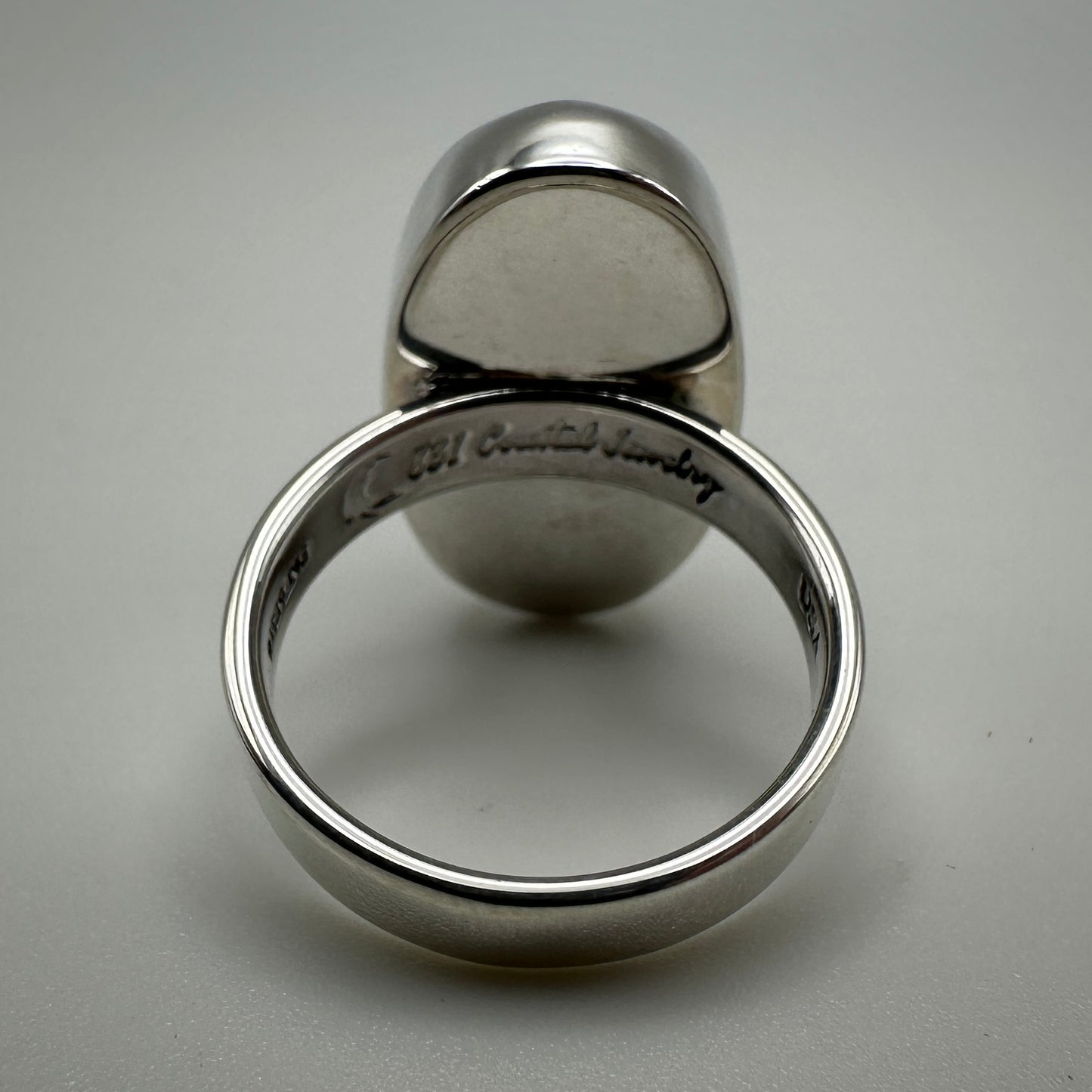 #8 Mine Turquoise in Sterling Silver size 7.5 band