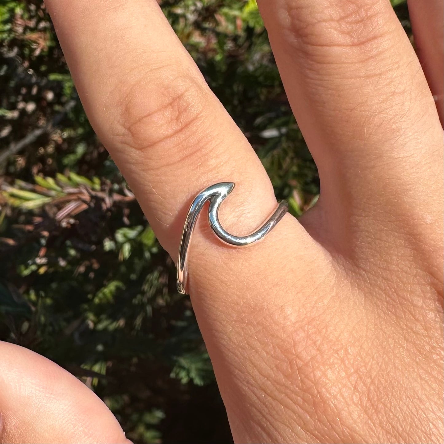 Wave Curl Sterling Silver Ring