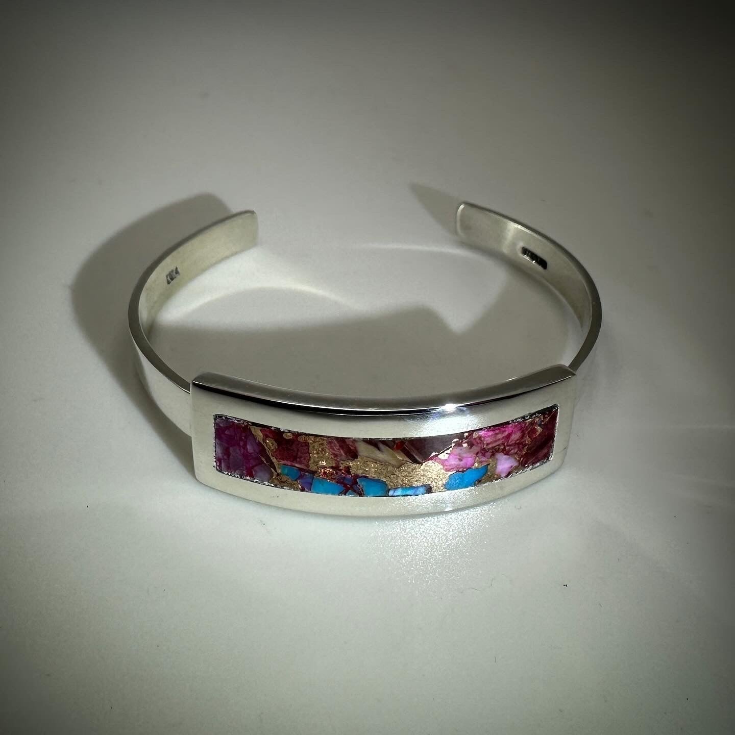 Kingman Purple Dahlia Sterling Silver Cuff Bracelet