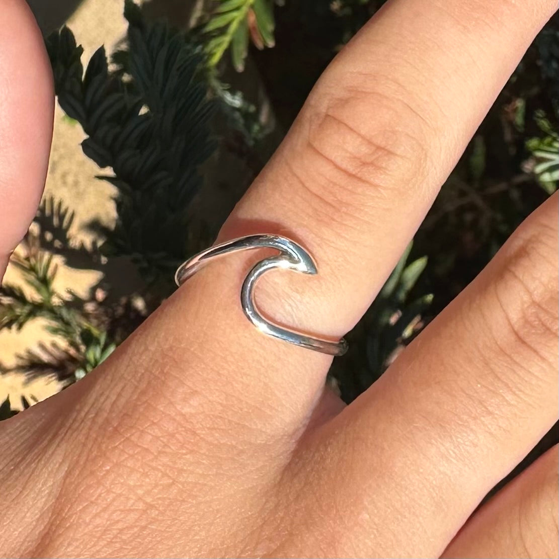 Wave Curl Sterling Silver Ring