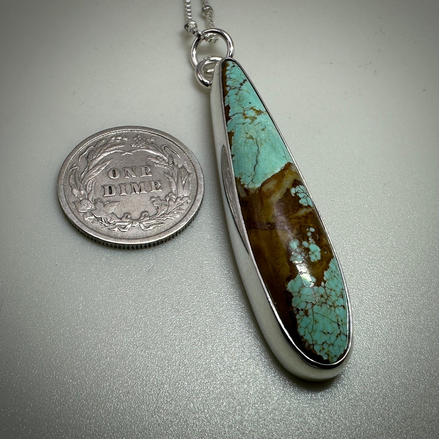 Number 8 Mine Turquoise Sterling Silver Necklace