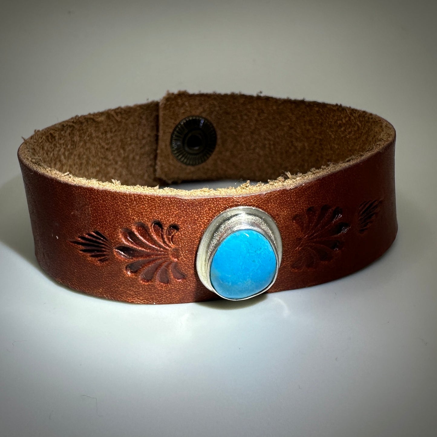 Number 8 mine Turquoise Leather Bracelet