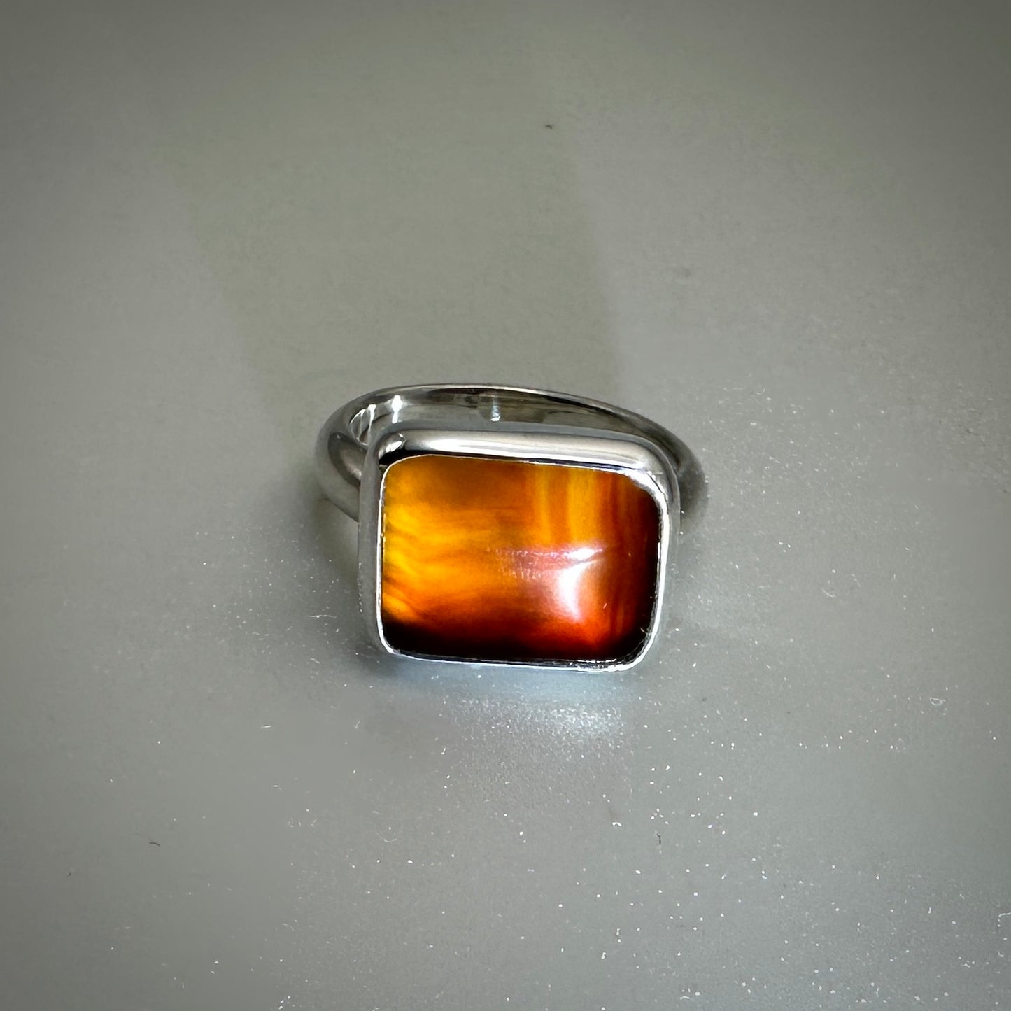 Montana Agate Sterling Silver Ring size 6.25 band