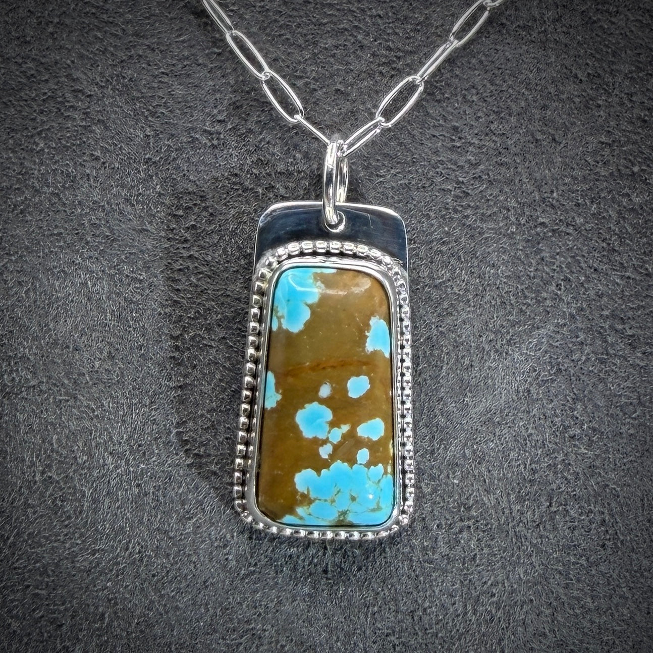 Number 8 Mine Turquoise Sterling Silver Necklace