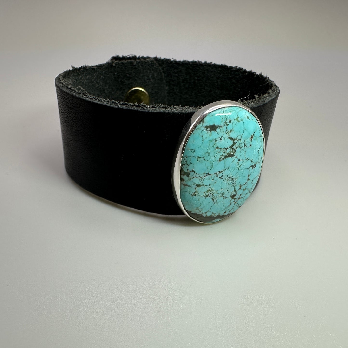 Number 8 mine Turquoise Leather Bracelet
