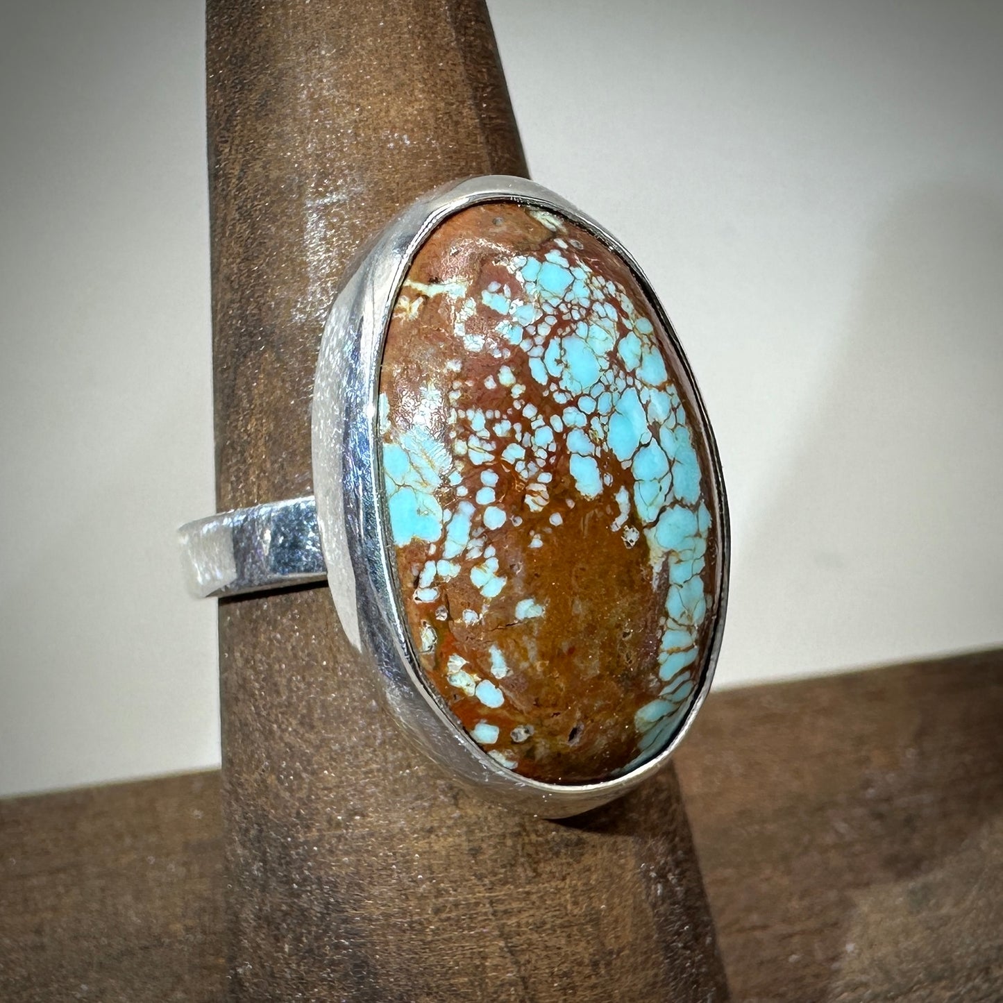 #8 Mine Turquoise in Sterling Silver 7.25 band