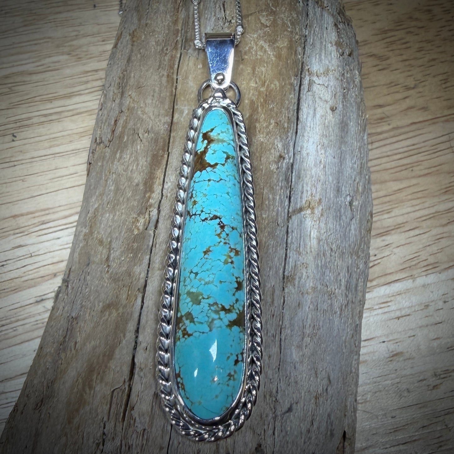 Number 8 Mine Turquoise Sterling Silver Necklace