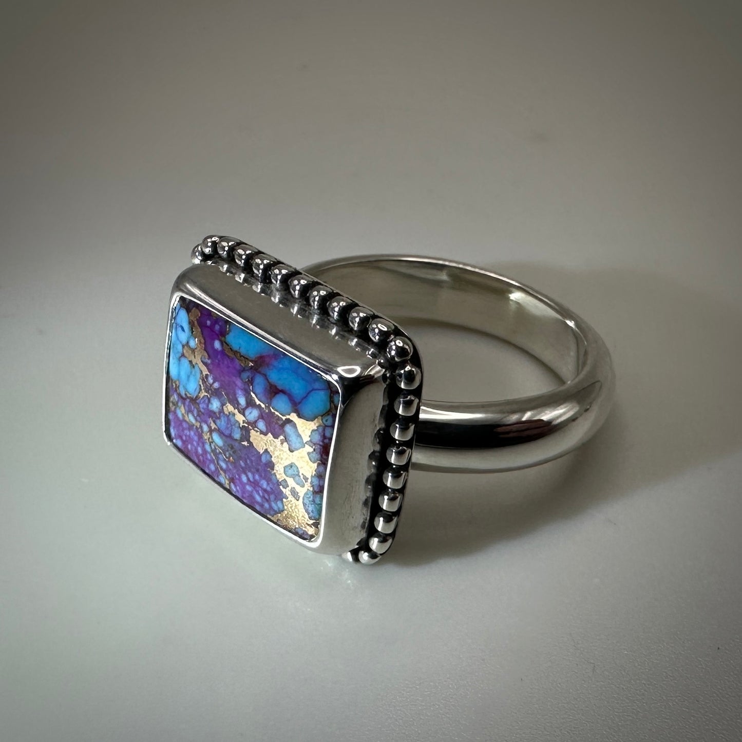Purple Mojave in Sterling Silver size 6 band