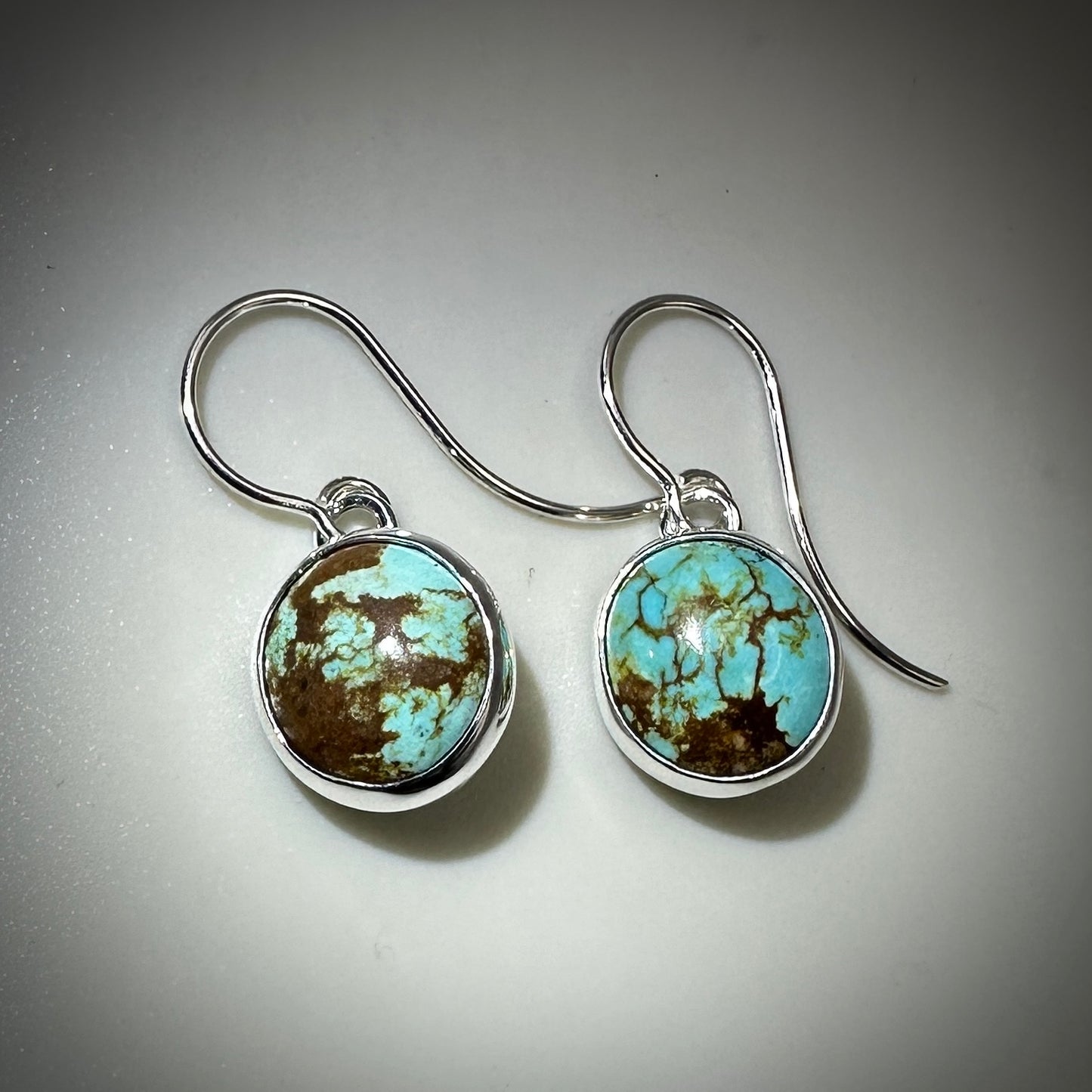 Number 8 Mine (NV) Turquoise Sterling Silver Earrings