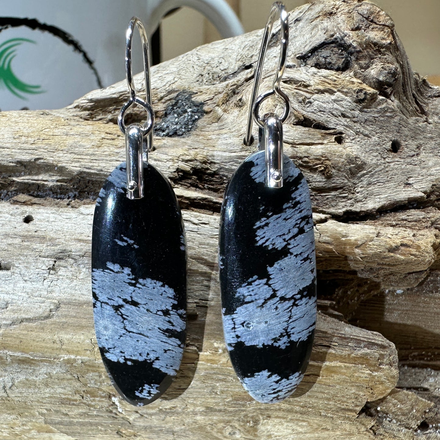 Snowflake Obsidian Sterling Silver Earrings