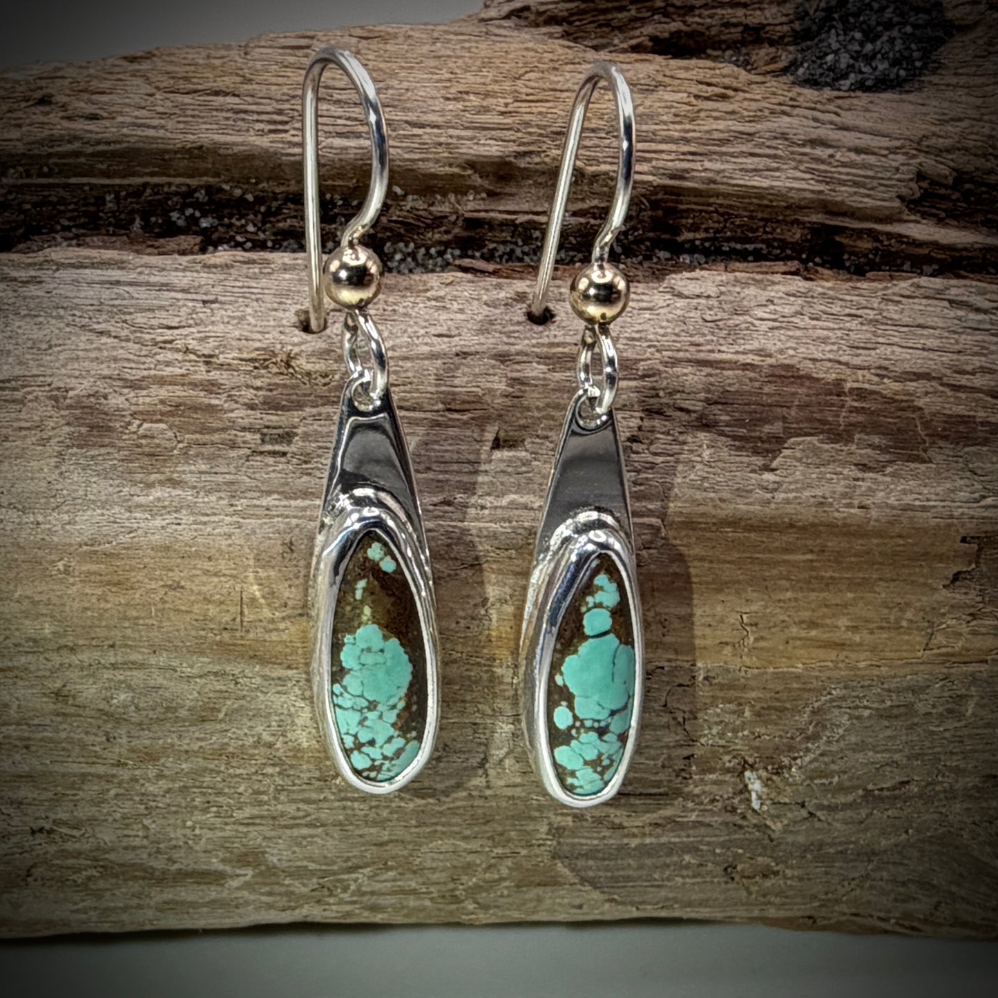Number 8 Mine (NV) Turquoise Sterling Silver Earrings