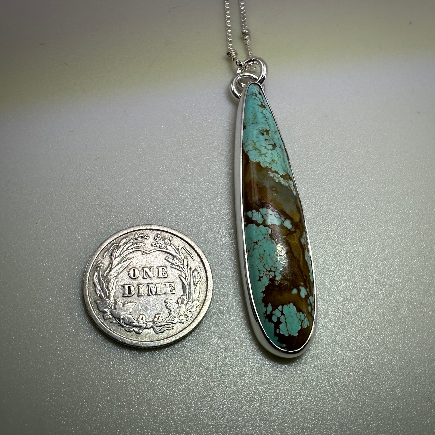 Number 8 Mine Turquoise Sterling Silver Necklace