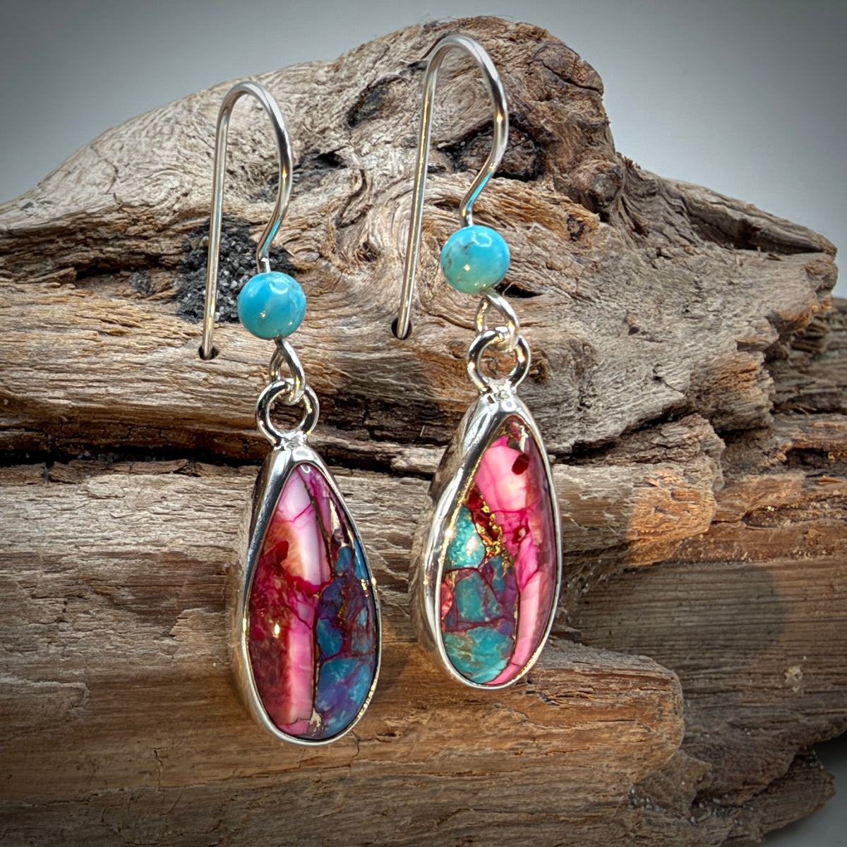 Purple Dahlia Sterling Silver Earrings