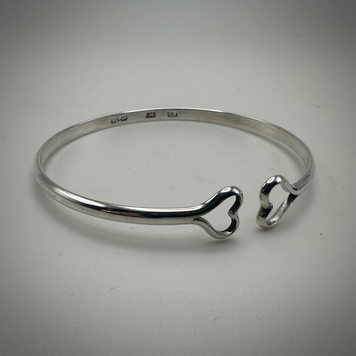 Valentines Sterling Silver Double Heart Bracelet