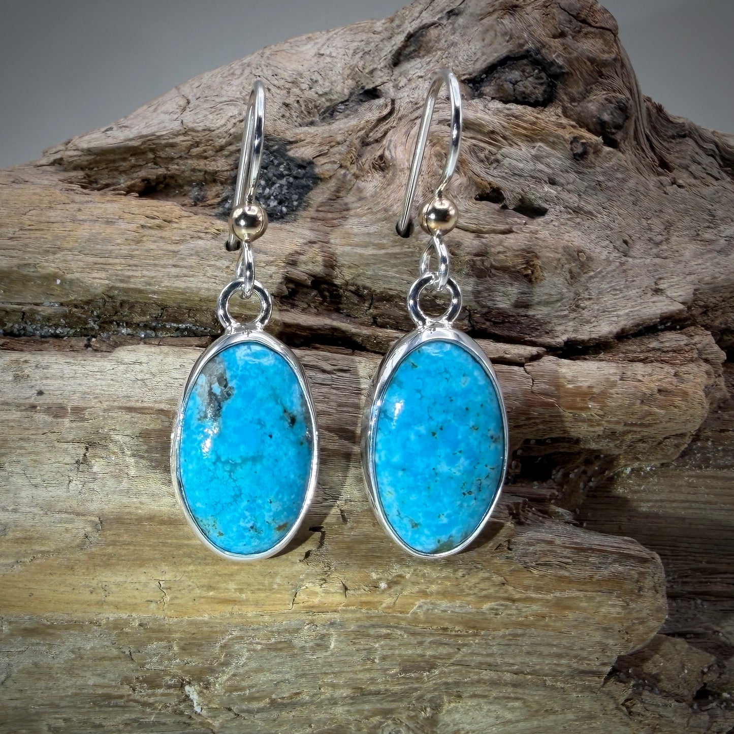 Kingman Turquoise Sterling Silver Earrings