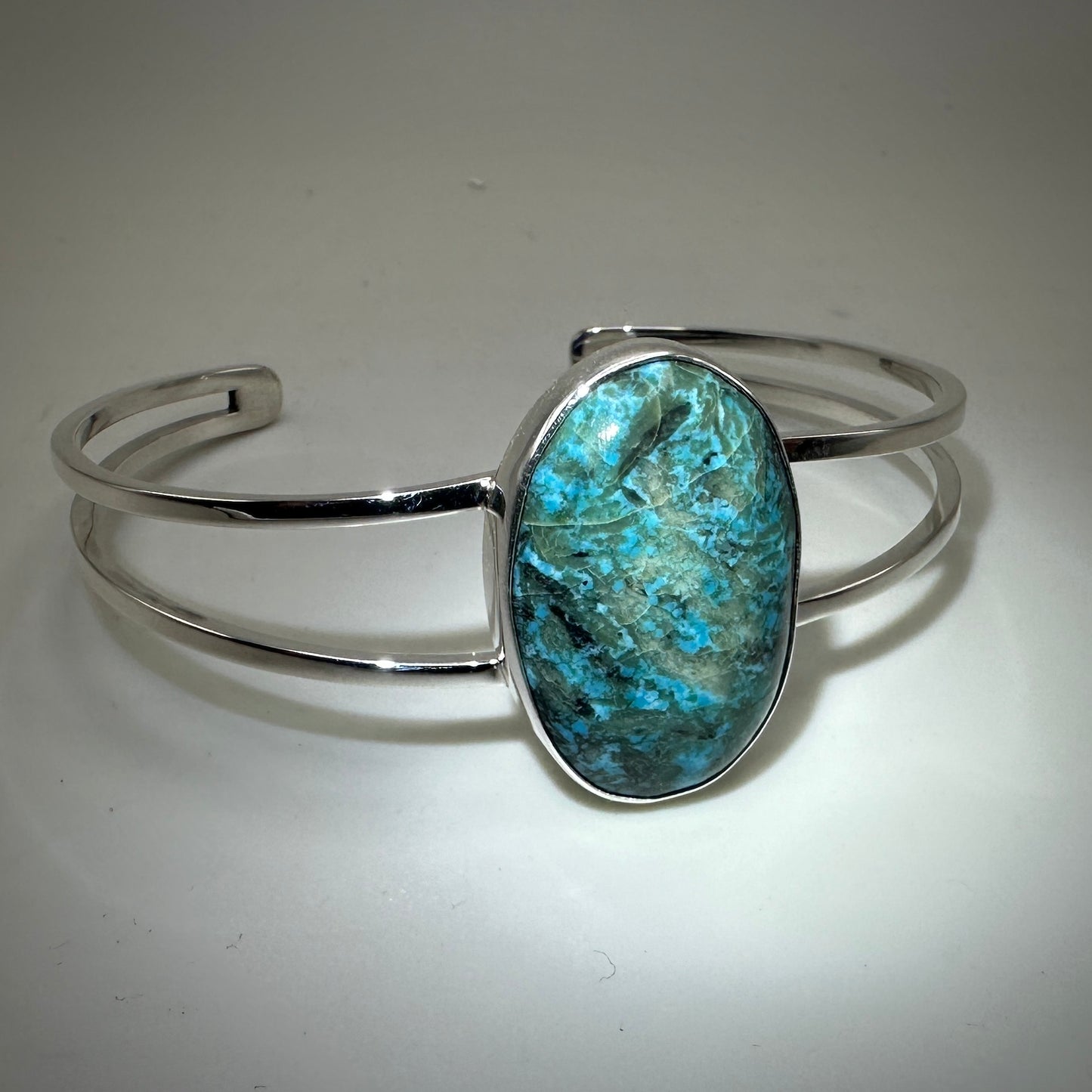 Smoky Mountain Turquoise Sterling Silver Cuff Bracelet-Large
