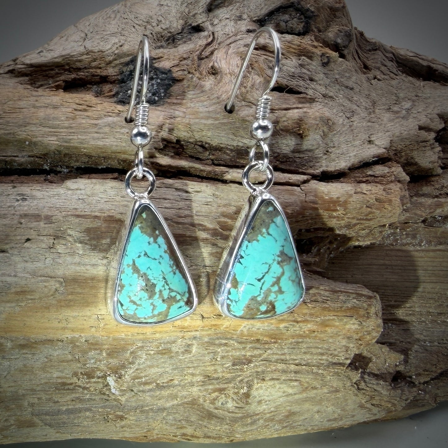 Number 8 Mine (NV) Turquoise Sterling Silver Earrings