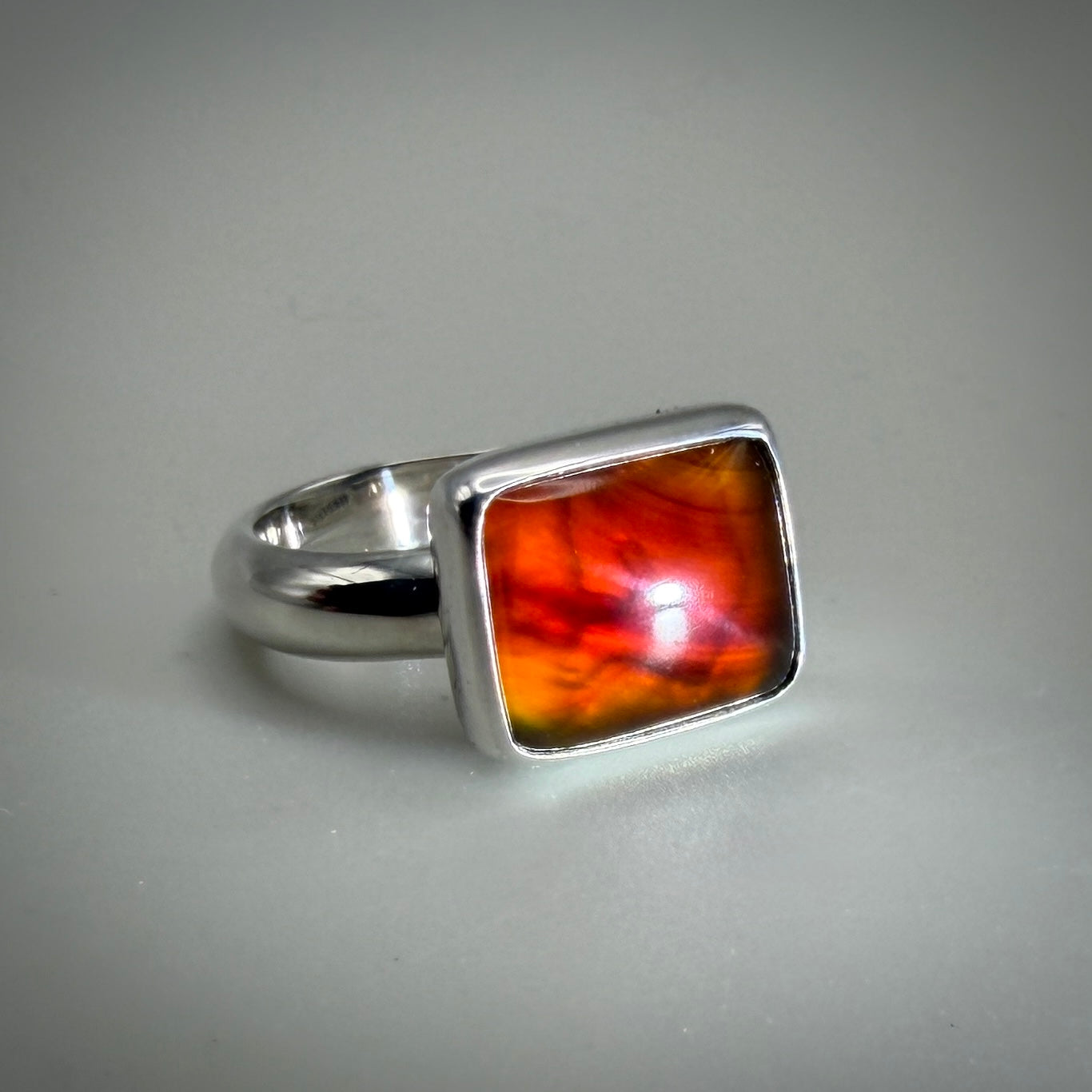 Montana Agate Sterling Silver Ring size 5 band