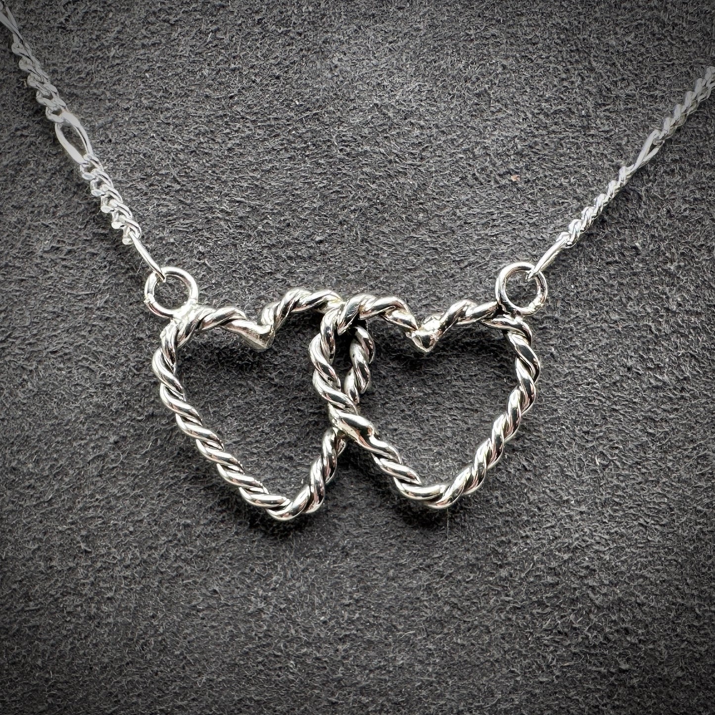 Petite Double Heart Sterling Necklace