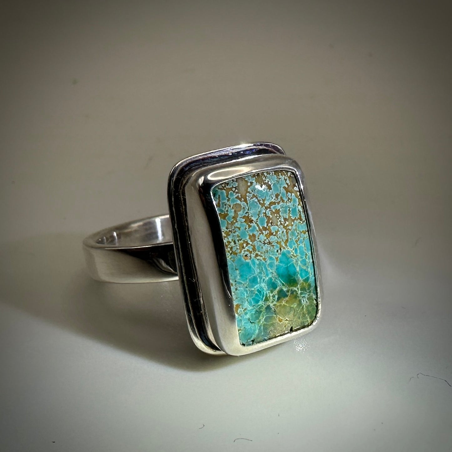 Brannon Blue Turquoise in Sterling Silver size 9 band