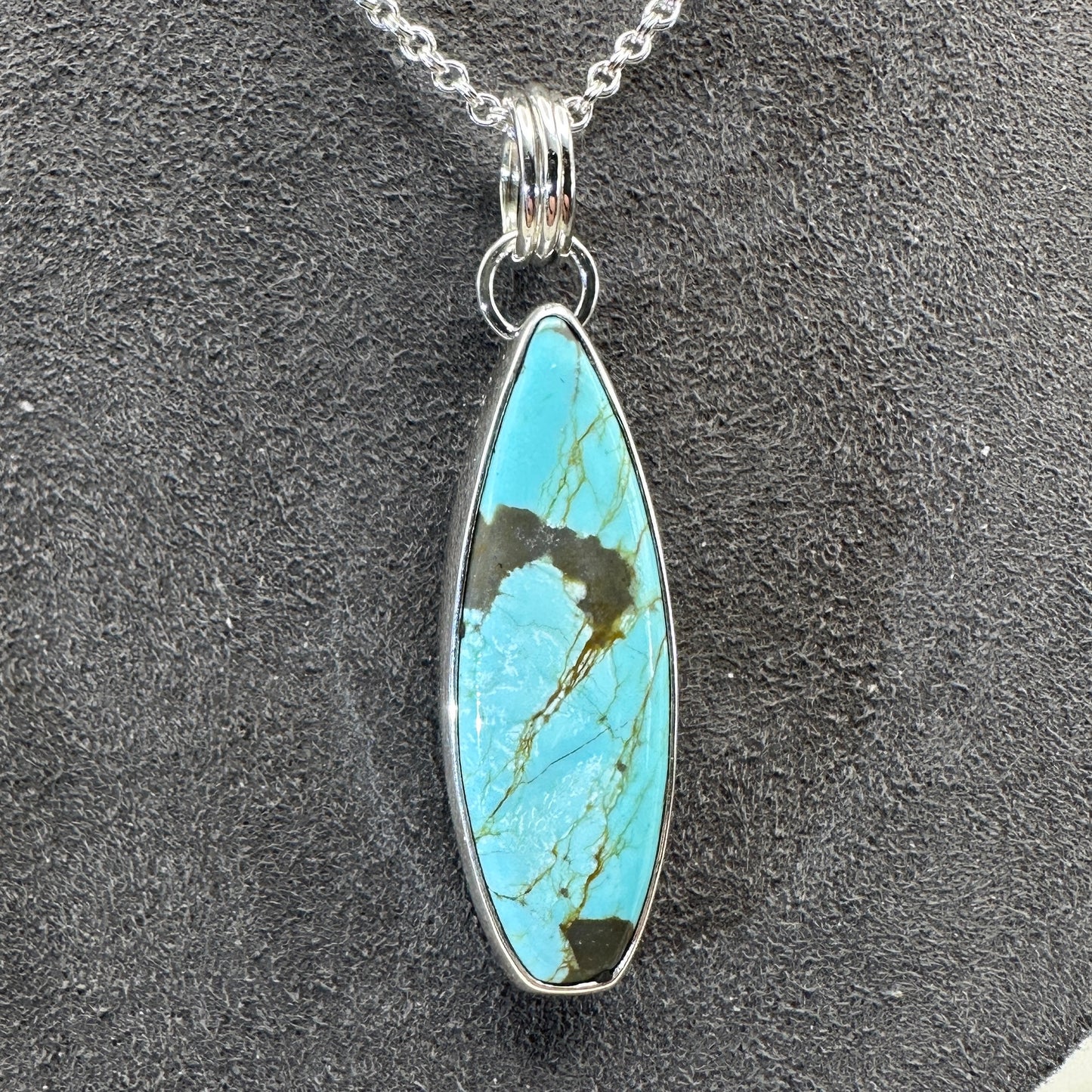 Number 8 Mine Turquoise Sterling Silver Necklace