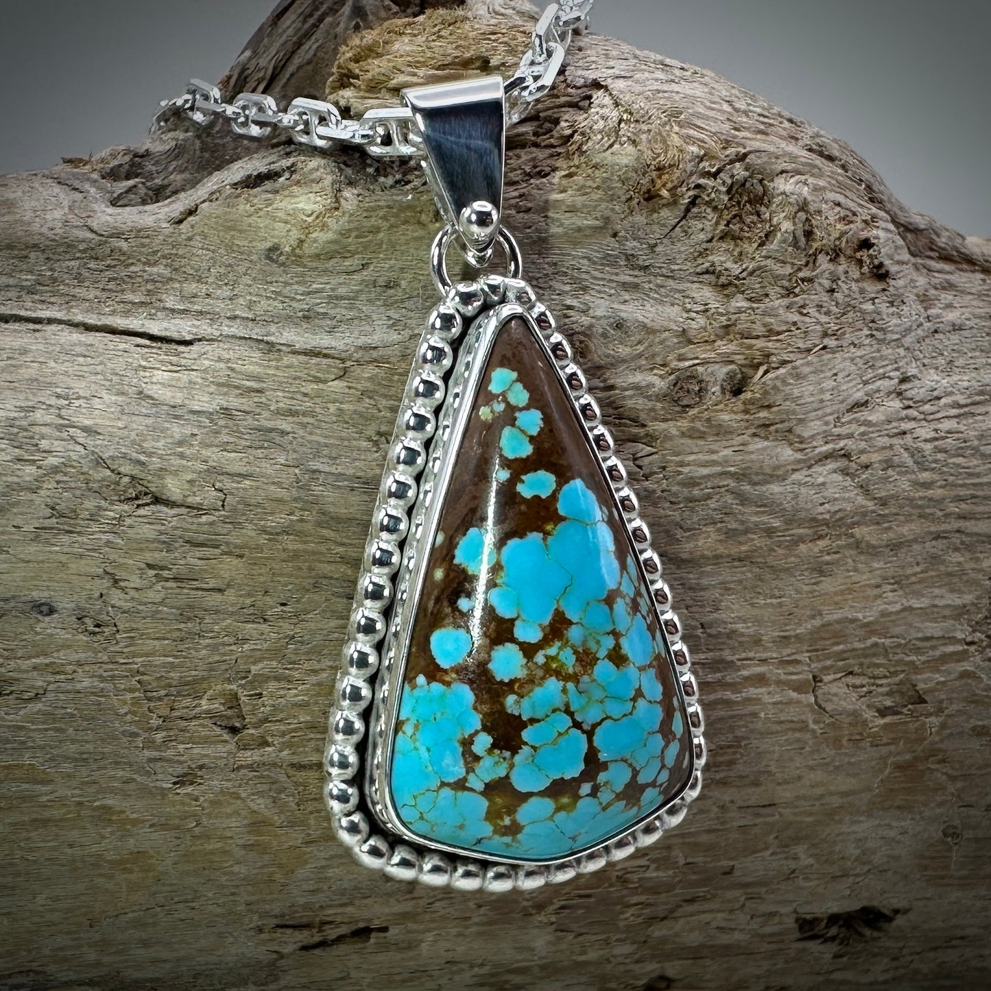 Number 8 Mine Turquoise Sterling Silver Necklace