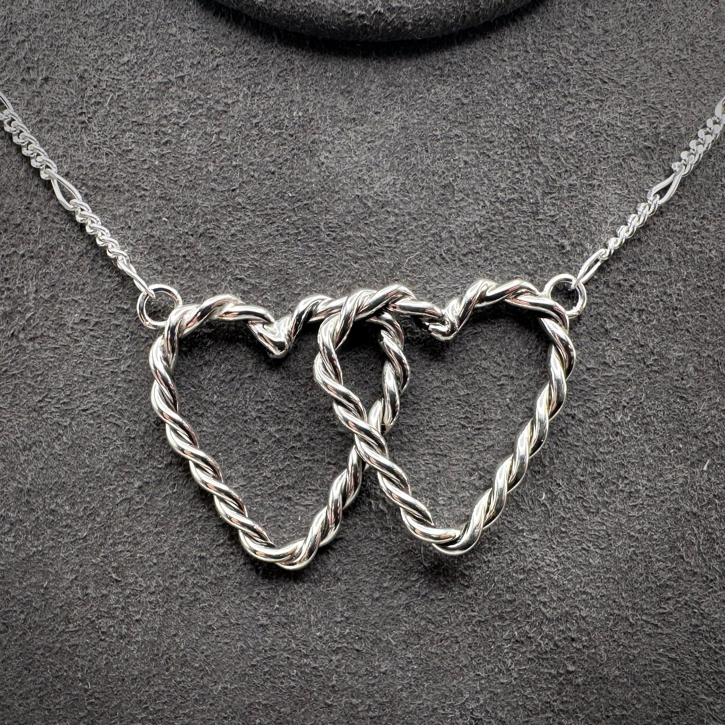Double Heart Sterling Necklace