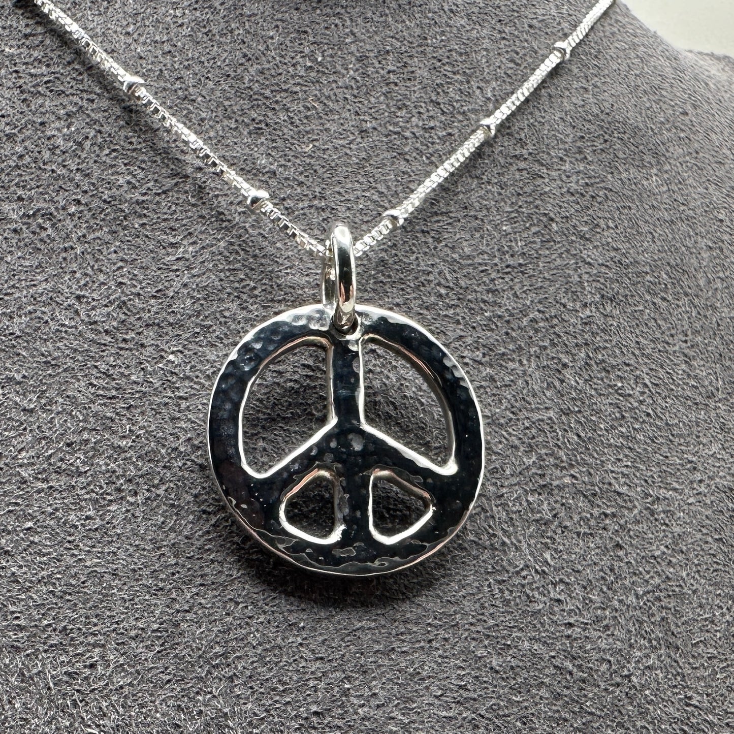 Peace sign Sterling Silver Necklace