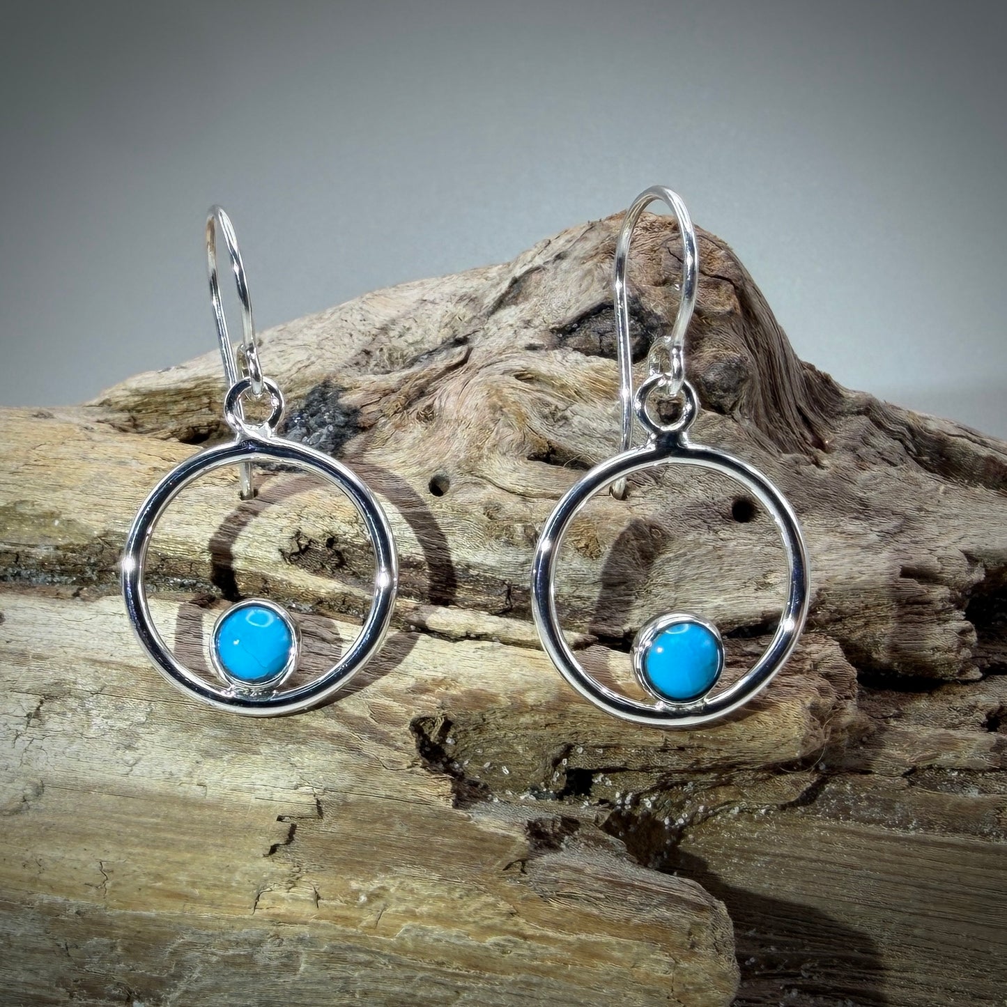 Kingman Turquoise Sterling Silver Earrings