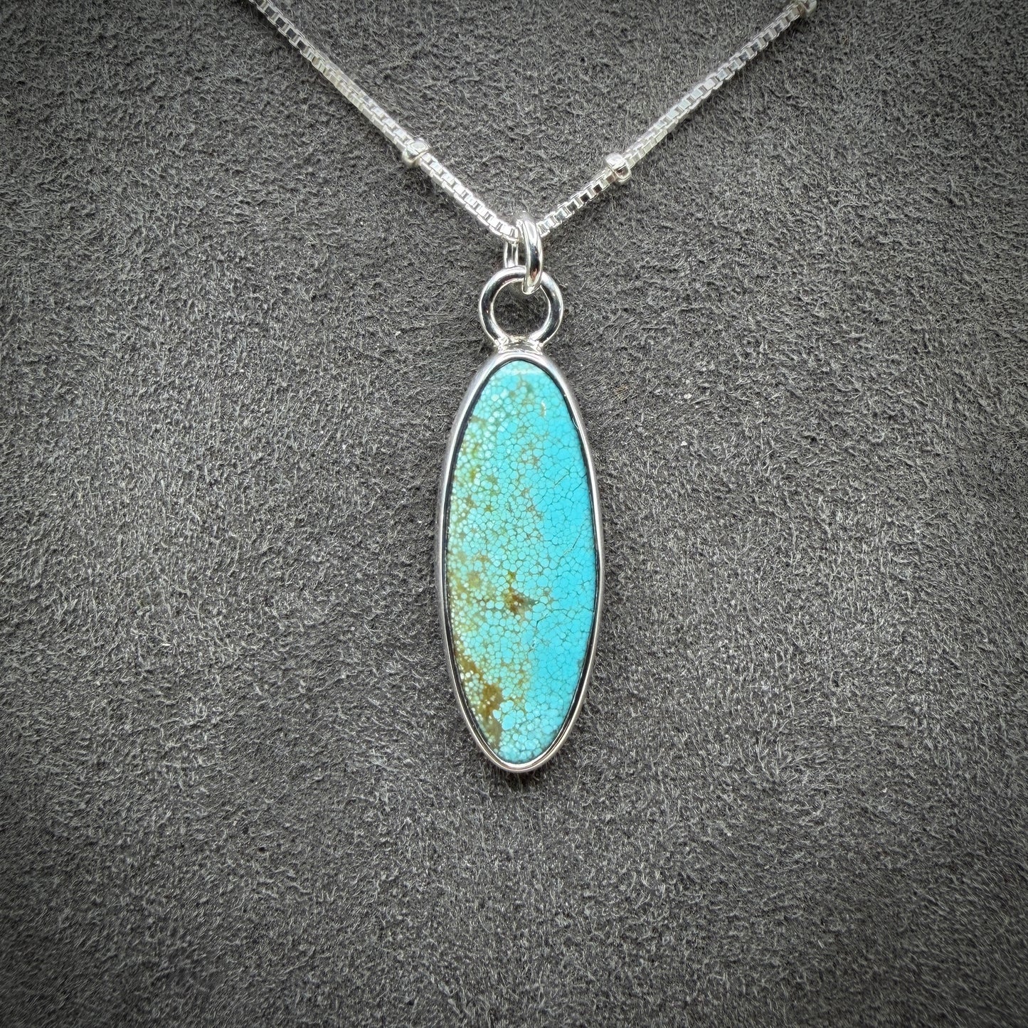 Number 8 Mine Turquoise Sterling Silver Necklace