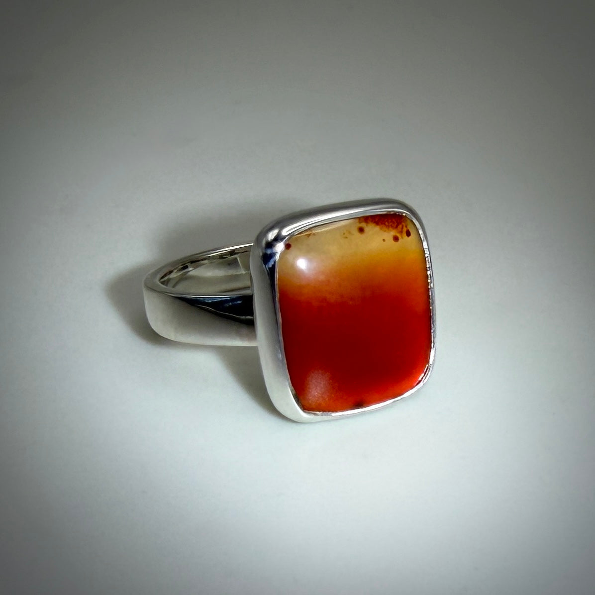 Montana Agate Sterling Silver Ring size 6 band