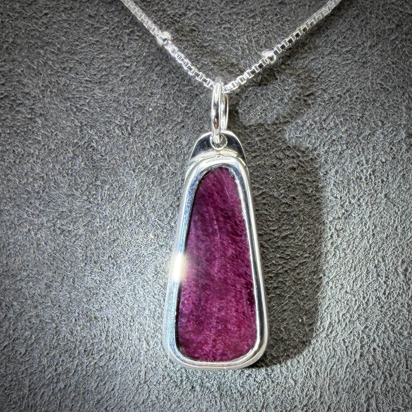 Purple Spiny Oyster Turquoise Sterling Silver Necklace