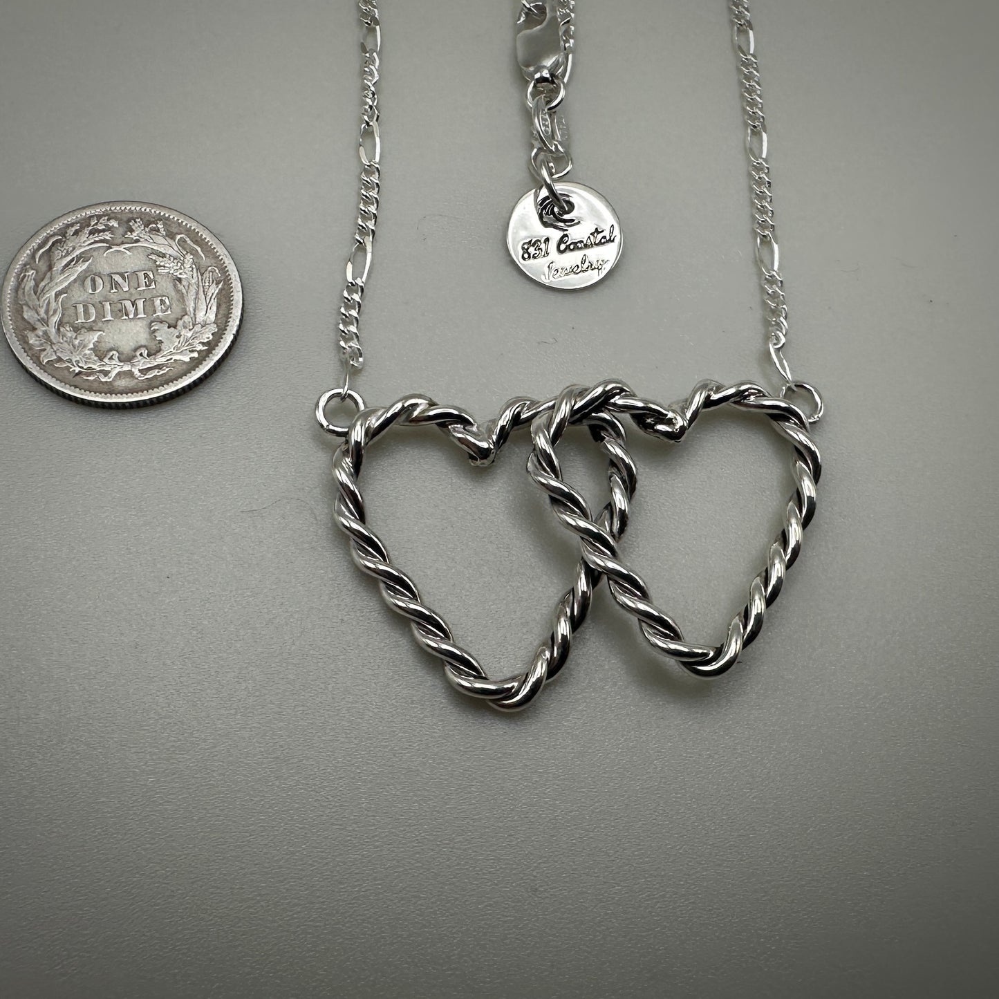 Double Heart Sterling Necklace