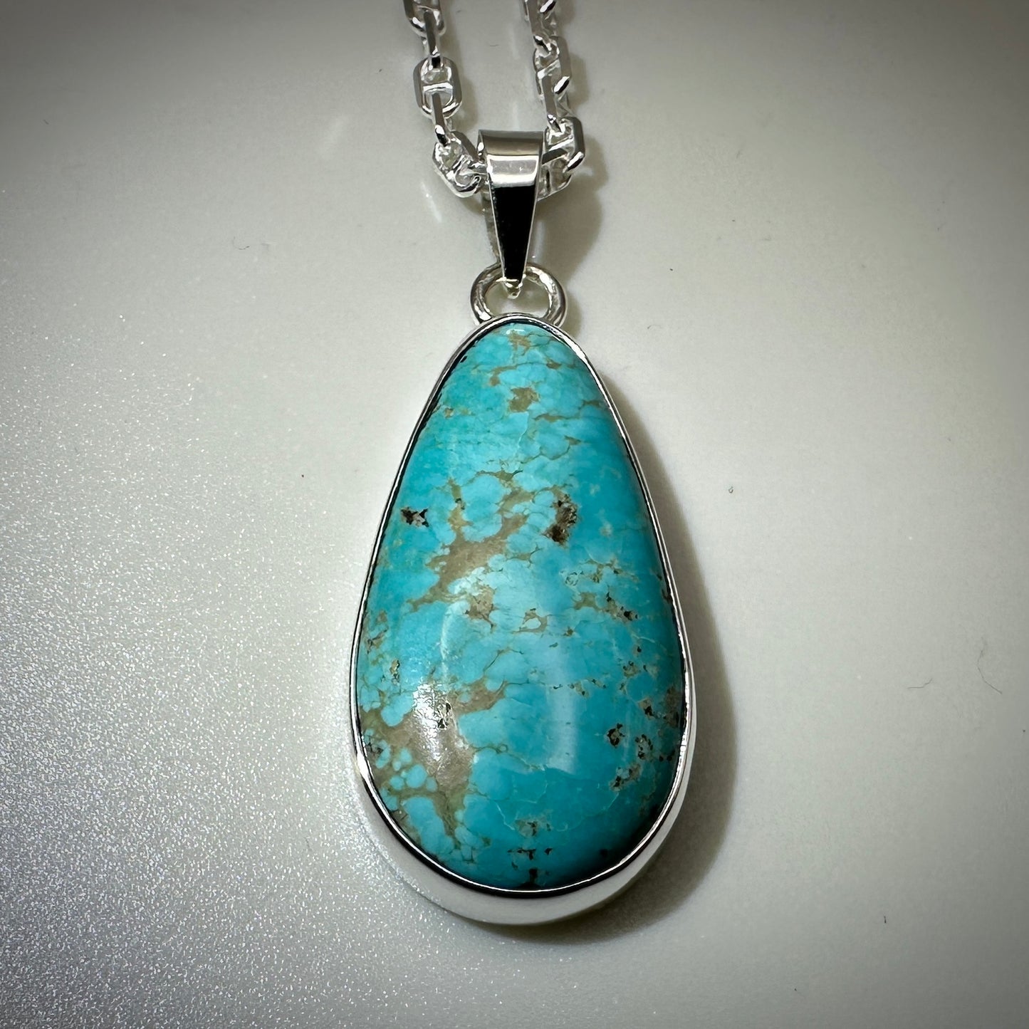 Number 8 Mine Turquoise Sterling Silver Necklace