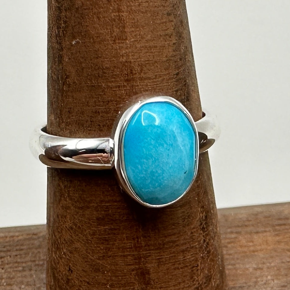 Sleeping Beauty Turquoise Sterling Silver Ring, Size 6