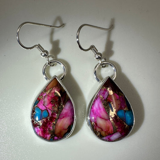 Purple Dahlia Sterling Silver Earrings