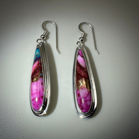 Purple Dahlia Sterling Silver Earrings