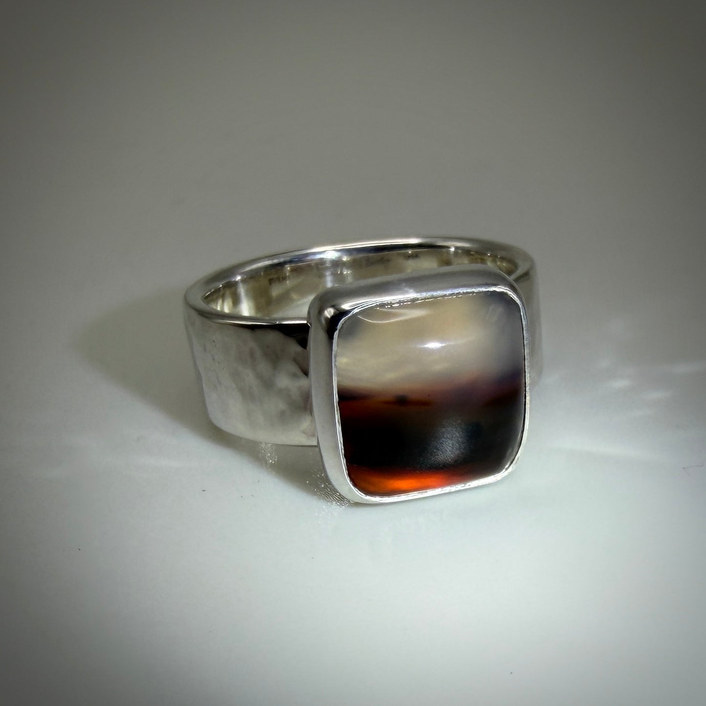 Montana Agate Sterling Silver Ring size 8 band