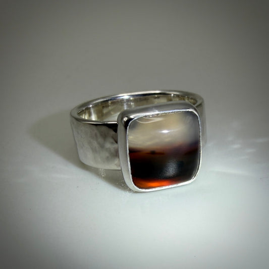 Montana Agate Sterling Silver Ring size 8 band