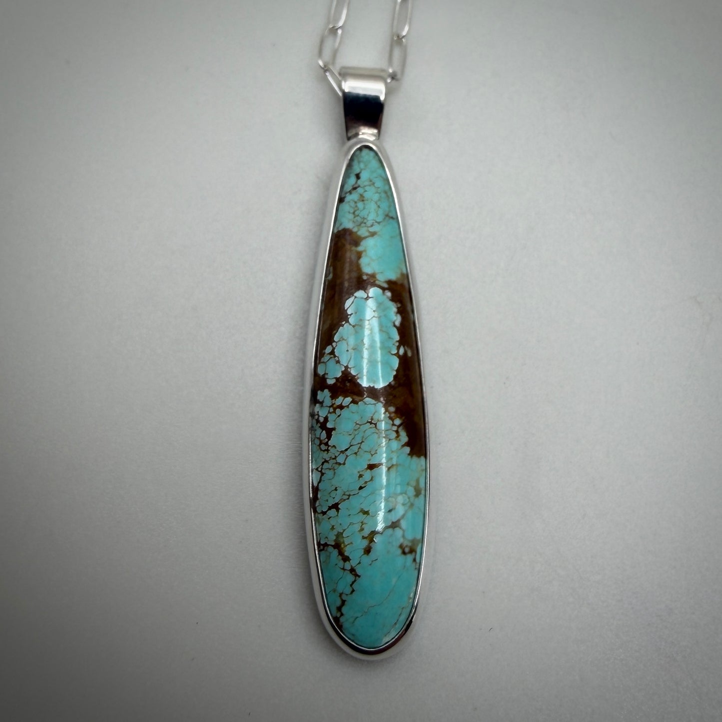 Number 8 Mine Turquoise Sterling Silver Necklace