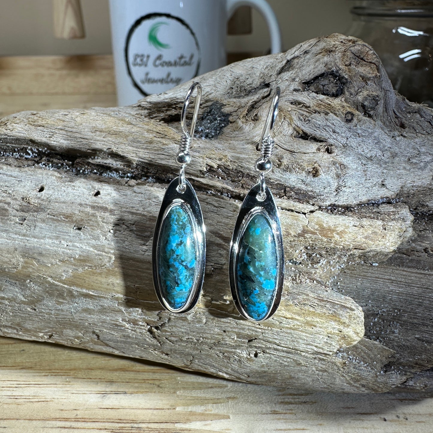 Smokey Mountain Turquoise Sterling Silver Earrings